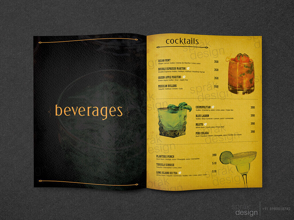 Dwarka Menu Design