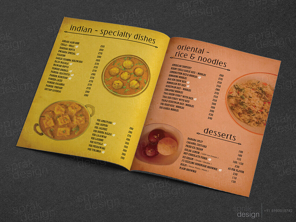 Dwarka Food Menu Design