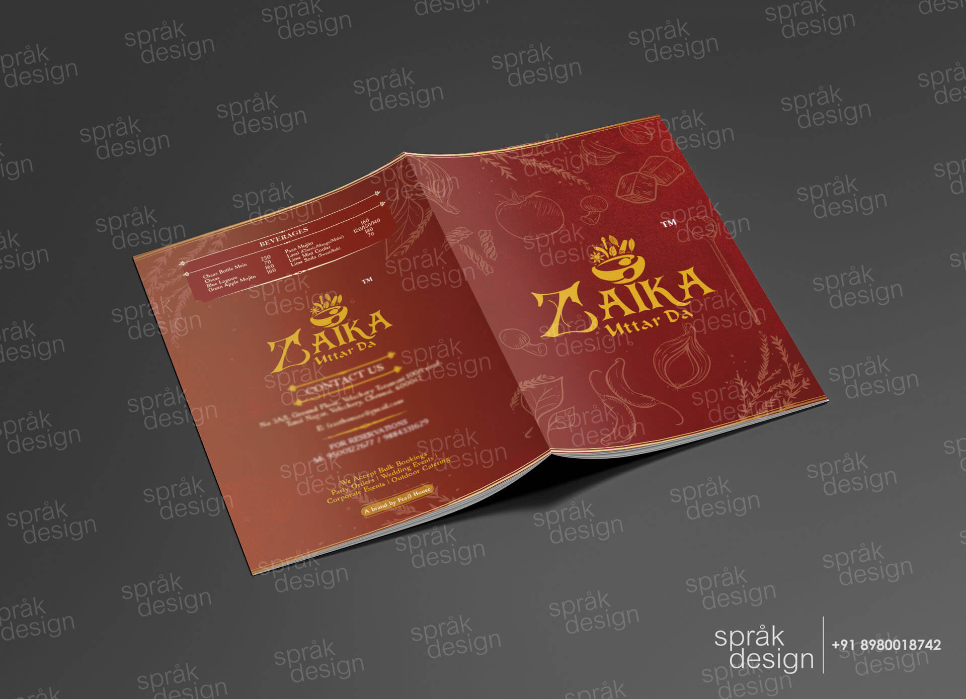 Zaika Uttar Da Menu Design