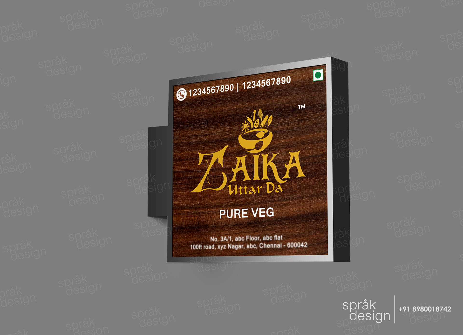 Zaika Uttar Da Signage Design