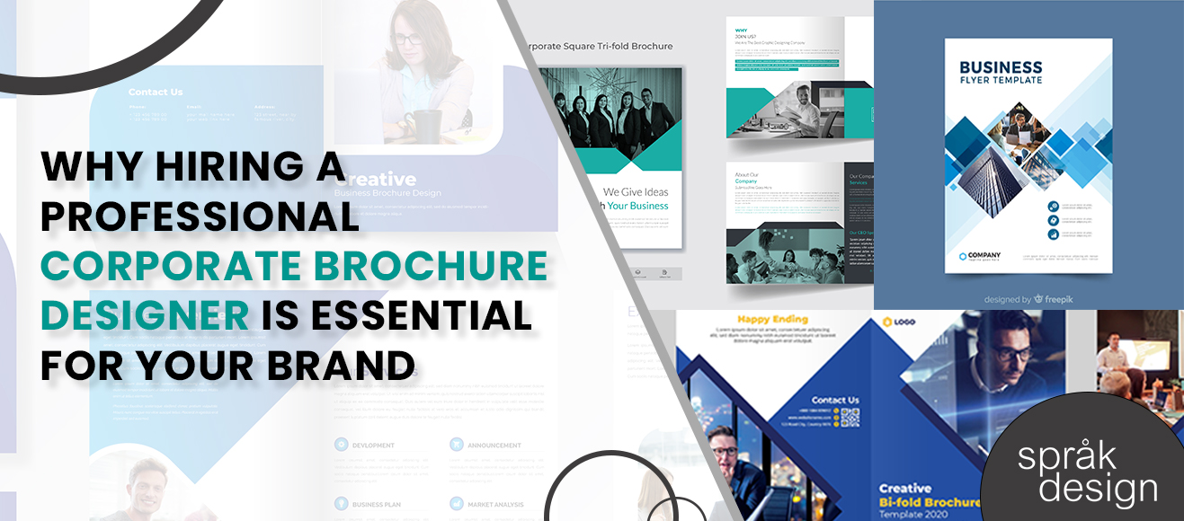 Professional corporate brochure designer creating brand materials